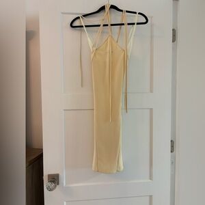 Zara Women’s Yellow Lace Halter Dress Size L